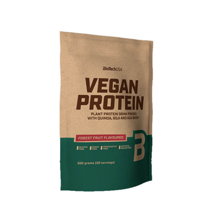 BioTechUSA Vegan Protein, 500 g (Forest Fruit) i gruppen Kosttilskud & Fødevarer / Proteinpulver / Laktosefri Protein hos Tillskottsbolaget (BIOTECH75332-1)