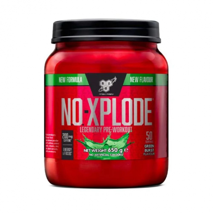 BSN N.O.-Xplode Legendary, 50 servings (Green Burst) i gruppen Kosttilskud & Fødevarer / Præstationsforbedringer / Pre-Workout / PWO hos Tillskottsbolaget (BSN684-1)