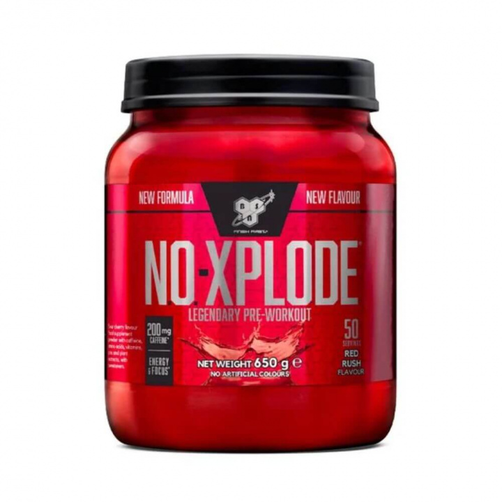 BSN N.O.-Xplode Legendary, 50 servings (Red Rush) i gruppen Kosttilskud & Fødevarer / Præstationsforbedringer / Pre-Workout / PWO hos Tillskottsbolaget (BSN684-3)