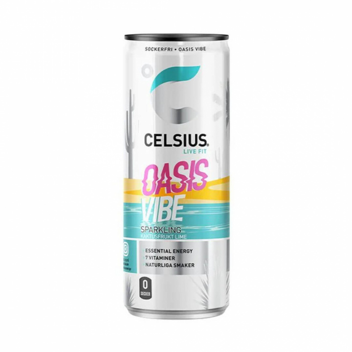 Celsius, 355 ml (Oasis Vibe) i gruppen Drikkevarer / Energidrik hos Tillskottsbolaget (CELSIUS001-25)