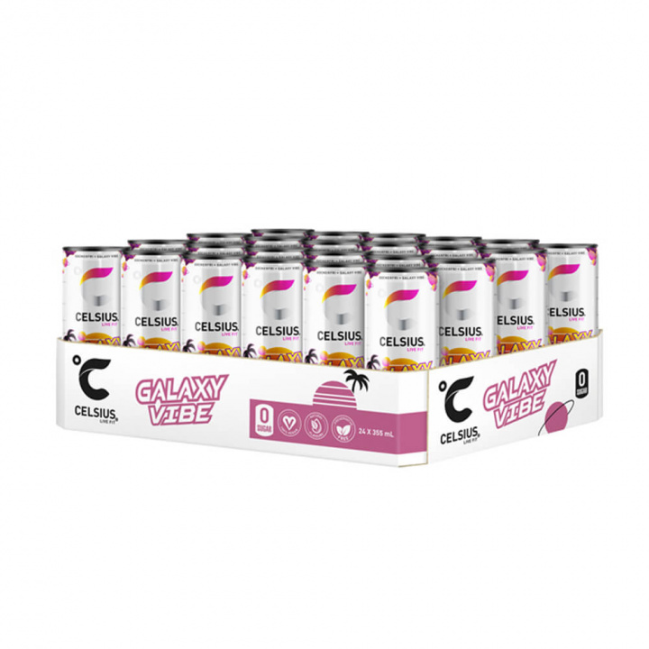 24 x Celsius, 355 ml (Galaxy Vibe) i gruppen Drikkevarer / Energidrik hos Tillskottsbolaget (CELSIUS57821)
