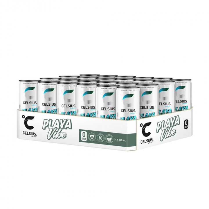 24 x Celsius, 355 ml (Playa Vibe) i gruppen Emne / Glutenfrie kosttilskud hos Tillskottsbolaget (CELSIUS65734)