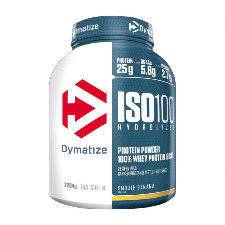 Dymatize Iso-100, 2,2 kg (Smooth Banana) i gruppen Kosttilskud & Fødevarer / Proteinpulver / Hydrolysat hos Tillskottsbolaget (DYMATIZE6712-8)