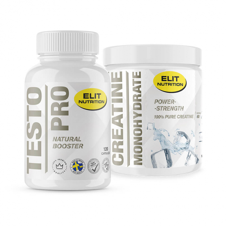 Testo Pro, 120 caps + Creatine Monohydrate, 300 g i gruppen Kosttilskud & Fødevarer / Muskelforøgelse / Testobooster hos Tillskottsbolaget (ELIT56573)