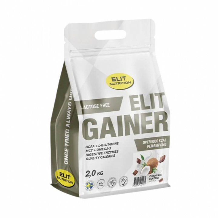 Elit Nutrition Gainer - Lactose Free, 2 kg (Chocolate Coconut) i gruppen Kosttilskud & Fødevarer / Gainers & Restitution / Laktosefri Gainer hos Tillskottsbolaget (ELIT753-6)