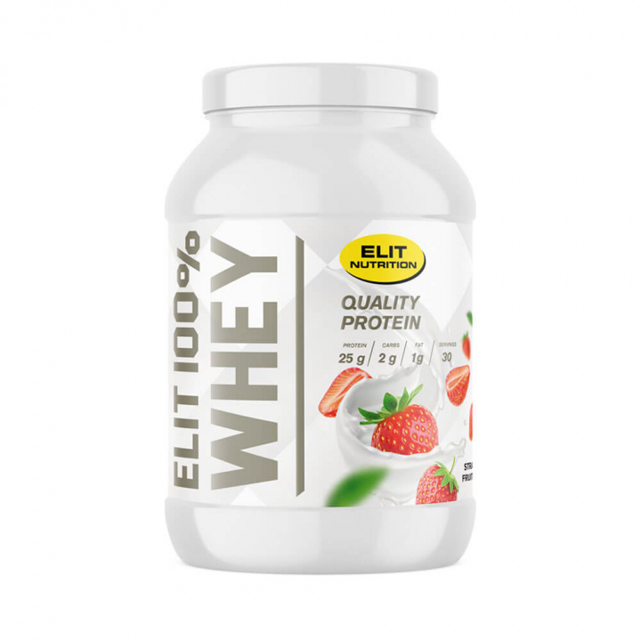 Elit Nutrition 100% Whey, 900 g (Strawberry) i gruppen Kosttilskud & Fødevarer / Proteinpulver / Valleprotein / Whey protein hos Tillskottsbolaget (ELIT7549-2)