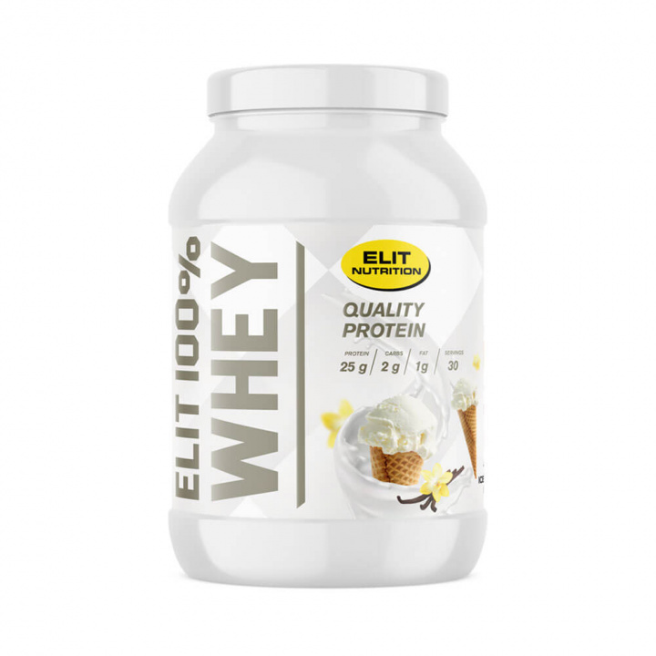 Elit Nutrition 100% Whey, 900 g (Vanilla Ice Cream) i gruppen Kosttilskud & Fødevarer / Proteinpulver / Valleprotein / Whey protein hos Tillskottsbolaget (ELIT7549-4)