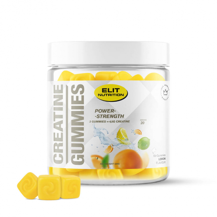 Elit Nutrition Creatine Gummies, 60 stk i gruppen Kosttilskud & Fødevarer / Kreatin / Kreatinmonohydrat hos Tillskottsbolaget (ELIT758455)