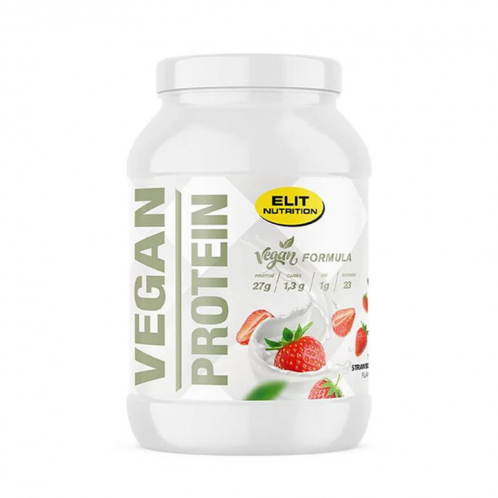 Elit Nutrition Vegan Protein, 750 g (Strawberry) i gruppen Kosttilskud & Fødevarer / Proteinpulver / Laktosefri Protein hos Tillskottsbolaget (ELIT8523-4)