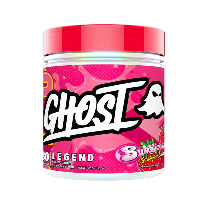 Ghost Legend V4, 30 serv. (Bubblicious Strawberry Splash) i gruppen Kosttilskud & Fødevarer / Præstationsforbedringer / Pre-Workout / PWO hos Tillskottsbolaget (GHOST6784-8)