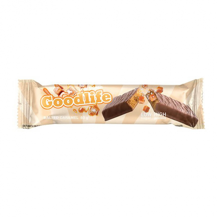 Goodlife Proteinbar LOW SUGAR, 50 g (Salted Caramel) i gruppen Bars / Proteinbarer hos Tillskottsbolaget (GOODLIFE7564-7)