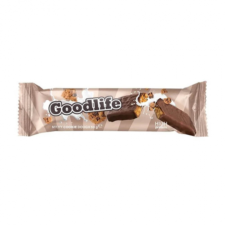 Goodlife Proteinbar, 50 g (Milky Cookie Dough) i gruppen Bars / Proteinbarer hos Tillskottsbolaget (GOODLIFE9453-7)