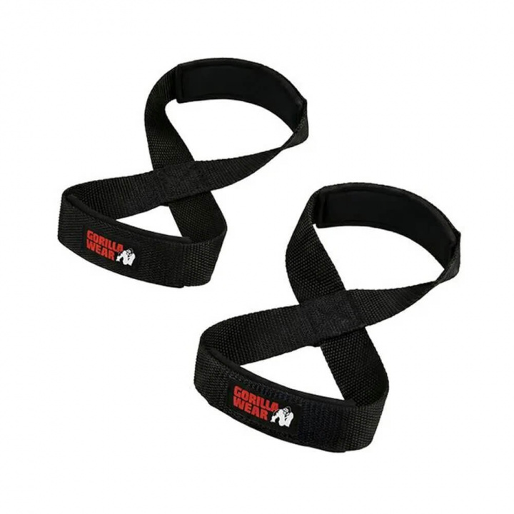 Gorilla Wear Gear Figure 8 Lifting Straps, black i gruppen Træningstilbehør / Trækremme & Greb hos Tillskottsbolaget (GORILLA7683)