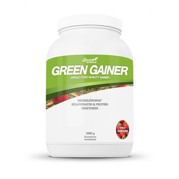 Green Nutrition Green Gainer, 2000 g (Jordgubb) i gruppen Kosttilskud & Fødevarer / Gainers & Restitution / Veganske Gainers hos Tillskottsbolaget (GREEN001-2)