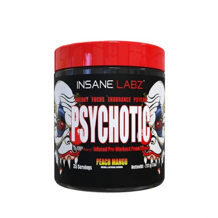 Insane Labz Psychotic, 35 serv. (Peach Mango) i gruppen Kosttilskud & Fødevarer / Præstationsforbedringer / Pre-Workout / PWO hos Tillskottsbolaget (INSANE853-8)