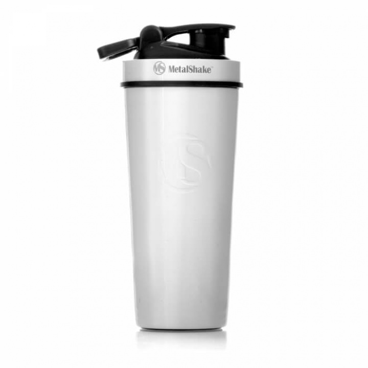Metalshake, 900 ml (Pearl White) i gruppen Træningstilbehør / Flasker & Shakers hos Tillskottsbolaget (METALSHAKE002-4)