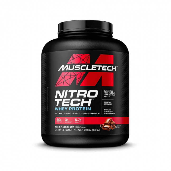 MuscleTech Nitro-Tech Performance Series, 1,8 kg (Chocolate) i gruppen Kosttilskud & Fødevarer / Proteinpulver / Isolatprotein hos Tillskottsbolaget (MUSCLETECH7583-2)