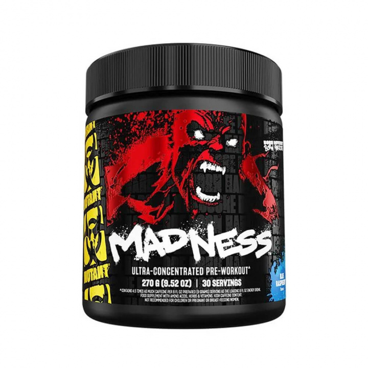 Mutant Madness, 30 servings (Blue Raspberry) i gruppen Kosttilskud & Fødevarer / Præstationsforbedringer / Pre-Workout / PWO hos Tillskottsbolaget (MUTANT6231BR)