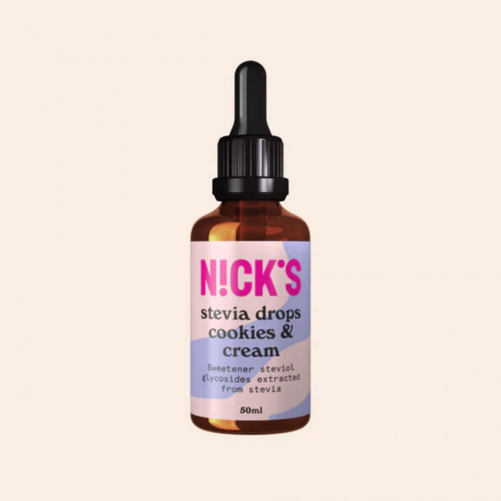 Nicks Steviadroppar, 50 ml (Cookies & Cream) i gruppen Kosttilskud & Fødevarer / Fødevarer / Kalorifattige saucer og toppings hos Tillskottsbolaget (NICKS583-10)