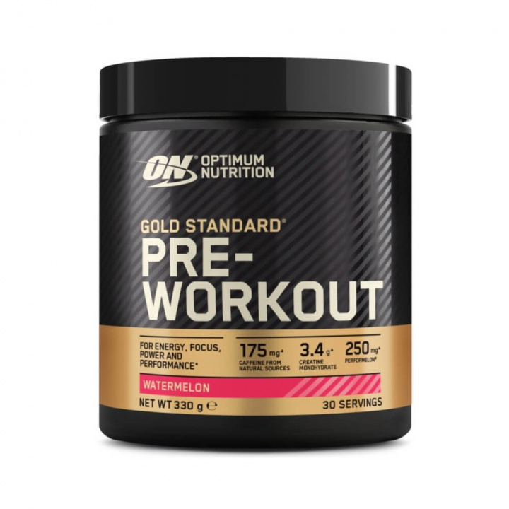 Optimum Nutrition Gold Standard Pre-Workout, 330 g (Watermelon) i gruppen Kosttilskud & Fødevarer / Præstationsforbedringer / Pre-Workout / PWO hos Tillskottsbolaget (OPTI8912W)