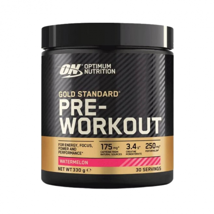 Optimum Nutrition Gold Standard Pre-Workout, 330 g (Watermelon) i gruppen Kosttilskud & Fødevarer / Præstationsforbedringer / Pre-Workout / PWO hos Tillskottsbolaget (OPTI8912W)
