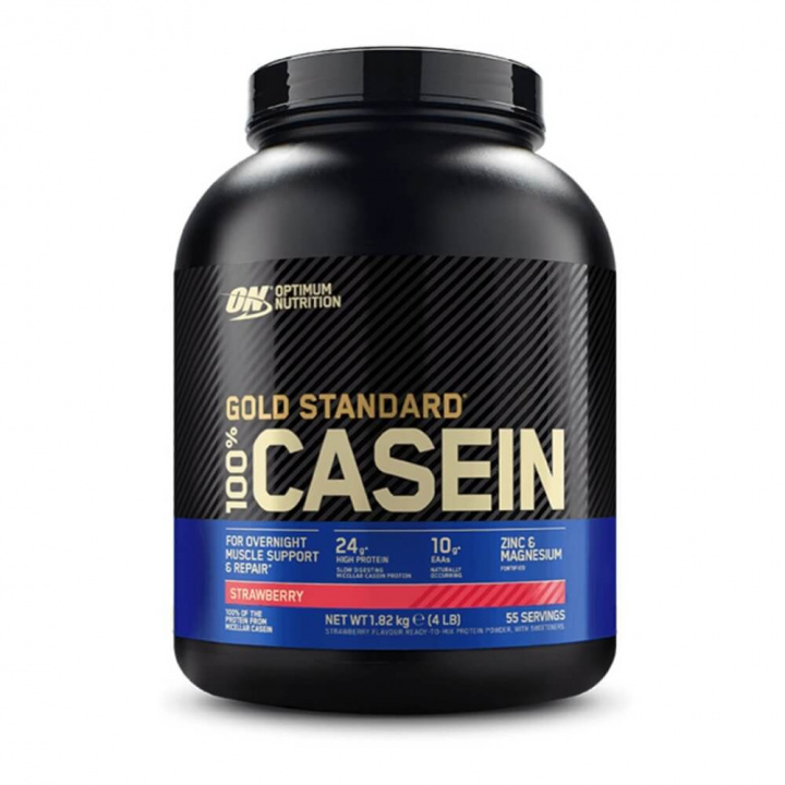 Optimum Nutrition 100% Casein Gold Standard, 1818 g (Strawberry) i gruppen Kosttilskud & Fødevarer / Proteinpulver / Kaseinprotein hos Tillskottsbolaget (OPTIMUM0010-1)