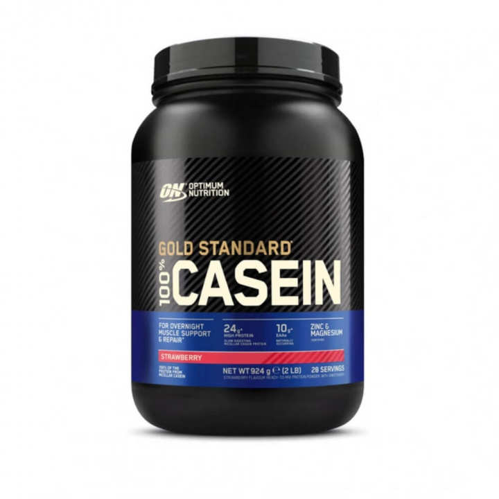 Optimum Nutrition 100% Casein Gold Standard, 909 g (Strawberry) i gruppen Kosttilskud & Fødevarer / Proteinpulver / Kaseinprotein hos Tillskottsbolaget (OPTIMUM005TBSS)