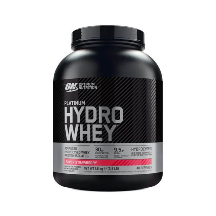 Optimum Nutrition Platinum Hydro Whey, 1,6 kg (Super Strawberry) i gruppen Kosttilskud & Fødevarer / Proteinpulver / Hydrolysat hos Tillskottsbolaget (OPTIMUM0061-1)