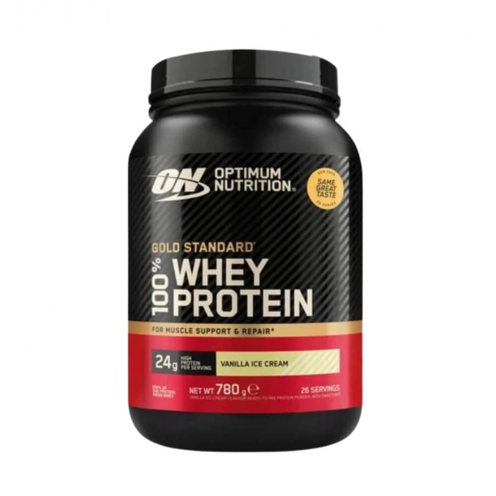 Optimum Nutrition 100% Whey Gold Standard, 768-780 g i gruppen Kosttilskud & Fødevarer / Proteinpulver / Valleprotein / Whey protein hos Tillskottsbolaget (OPTIMUM007)