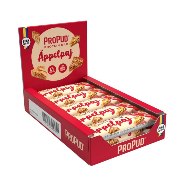 12 x ProPud Proteinbar, 55 g (Äppelpaj) i gruppen Bars / Proteinbarer hos Tillskottsbolaget (PROPUD1495)