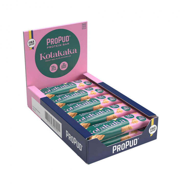 12 x ProPud Proteinbar, 55 g (Kolakaka) i gruppen Bars / Proteinbarer hos Tillskottsbolaget (PROPUD33476)