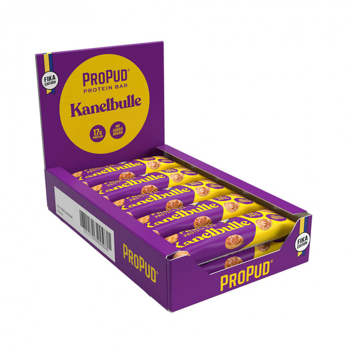 12 x ProPud Proteinbar, 55 g (Kanelbulle) i gruppen Bars / Proteinbarer hos Tillskottsbolaget (PROPUD65892)