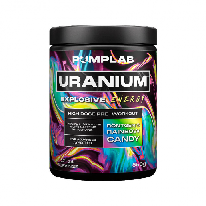 PumpLab URANIUM - High Dose PWO, 550 g (Rainbow Candy) i gruppen Kosttilskud & Fødevarer / Præstationsforbedringer / Pre-Workout / PWO hos Tillskottsbolaget (PUMPLAB6984-5)
