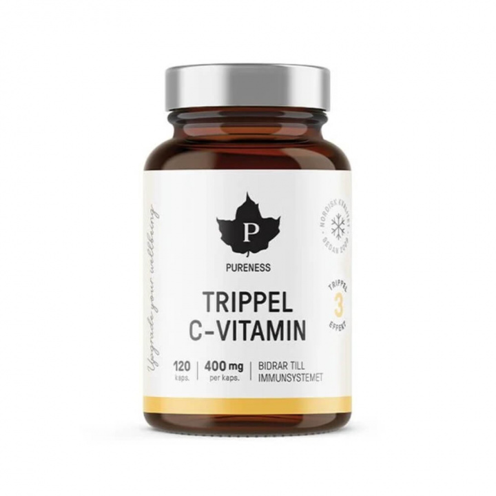 Pureness Trippel C-vitamin, 120 caps i gruppen Kosttilskud & Fødevarer / Vitaminer / C-vitamin hos Tillskottsbolaget (PURENESS2475)