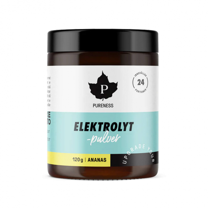Pureness Elektrolytpulver, 120 g (Ananas) i gruppen Kosttilskud & Fødevarer / Mineraler / Elektrolytter hos Tillskottsbolaget (PURENESS7655-3)