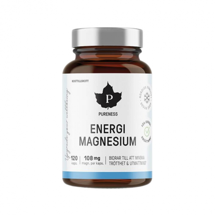 Pureness Energimagnesium, 120 caps i gruppen Kosttilskud & Fødevarer / Sundhedskost / Resveratrol hos Tillskottsbolaget (PURENESS9274)