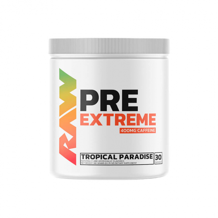 RAW Nutrition Pre Extreme, 30 serv. (Tropical Paradise) i gruppen Kosttilskud & Fødevarer / Præstationsforbedringer / Pre-Workout / PWO hos Tillskottsbolaget (RAW7932-3)