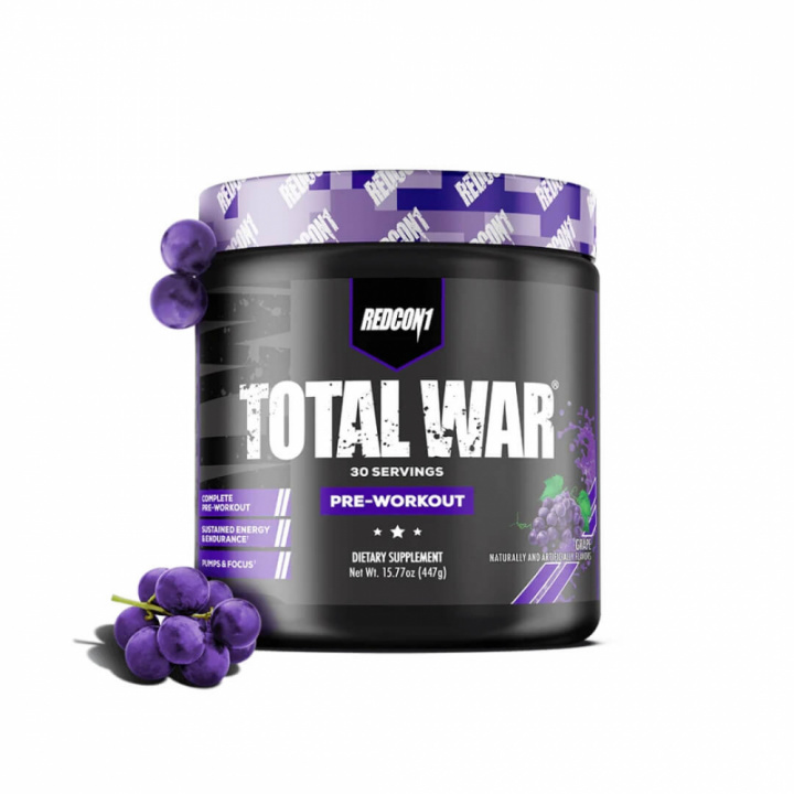 Redcon1 Total War, 30 serv. (Grape) i gruppen Kosttilskud & Fødevarer / Præstationsforbedringer / Pre-Workout / PWO hos Tillskottsbolaget (REDCON001-14)