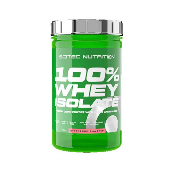 Scitec Nutrition 100% Whey Isolate, 700 g (Strawberry) i gruppen Kosttilskud & Fødevarer / Proteinpulver / Isolatprotein hos Tillskottsbolaget (SCITEC754-2)