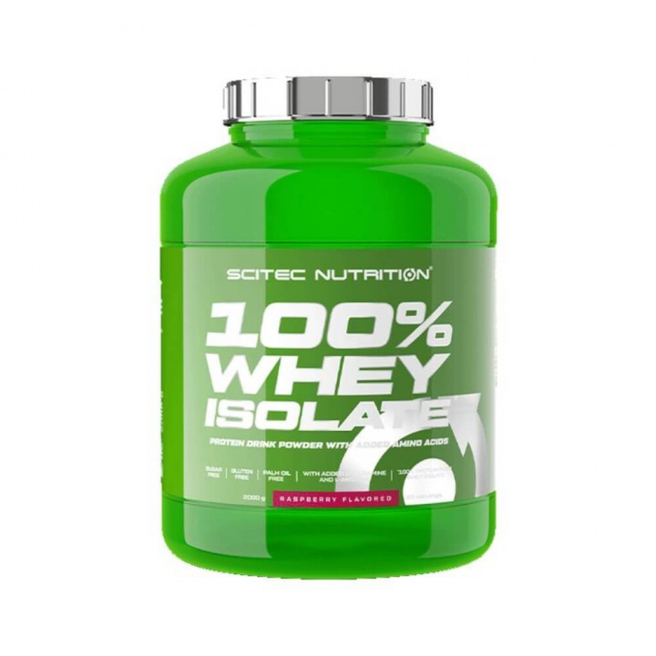 Scitec Nutrition 100% Whey Isolate, 2000 g (Raspberry) i gruppen Kosttilskud & Fødevarer / Proteinpulver / Isolatprotein hos Tillskottsbolaget (SCITEC7583-5)