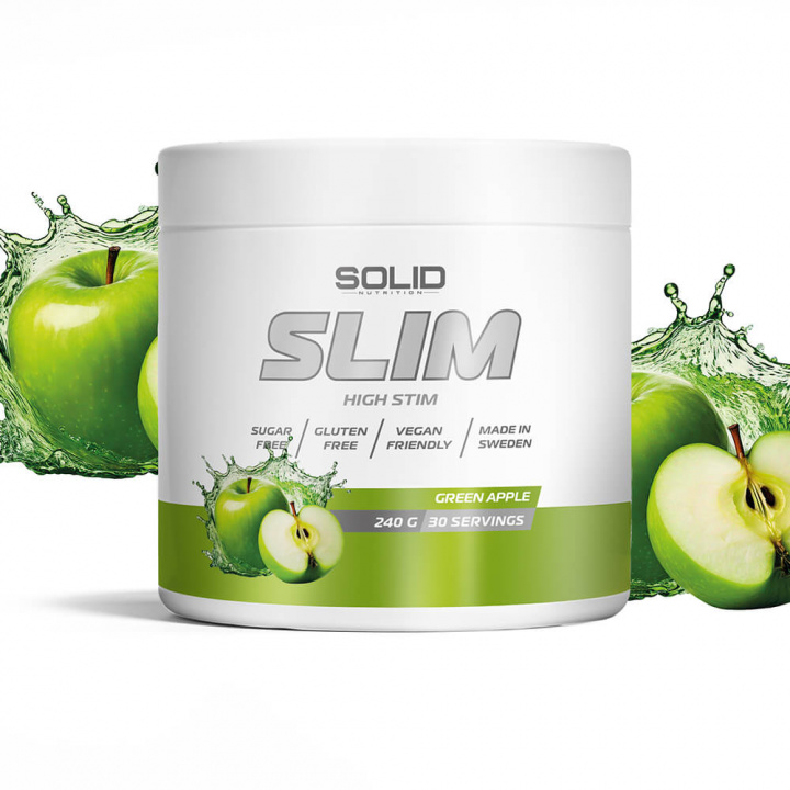 SOLID Nutrition SLIM, 240 g (Green Apple) i gruppen Kosttilskud & Fødevarer / Vægttab / Fedtforbrænder hos Tillskottsbolaget (SOLID123-5)