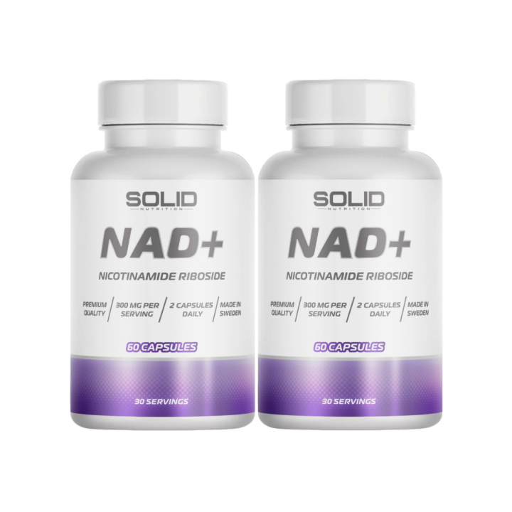 2 x SOLID Nutrition NAD+, 60 caps i gruppen Emne / Svensk kosttilskud hos Tillskottsbolaget (SOLID2583)
