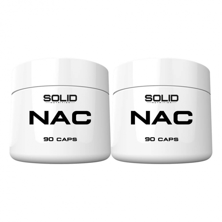 2 x SOLID Nutrition NAC, 90 caps i gruppen Kosttilskud & Fødevarer / Aminosyrer / NAC hos Tillskottsbolaget (SOLID4432)