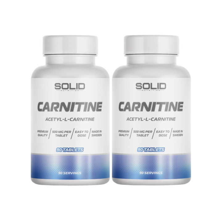2 x SOLID Nutrition Carnitine, 90 tabs i gruppen Kosttilskud & Fødevarer / Aminosyrer / Karnitin hos Tillskottsbolaget (SOLID4532)