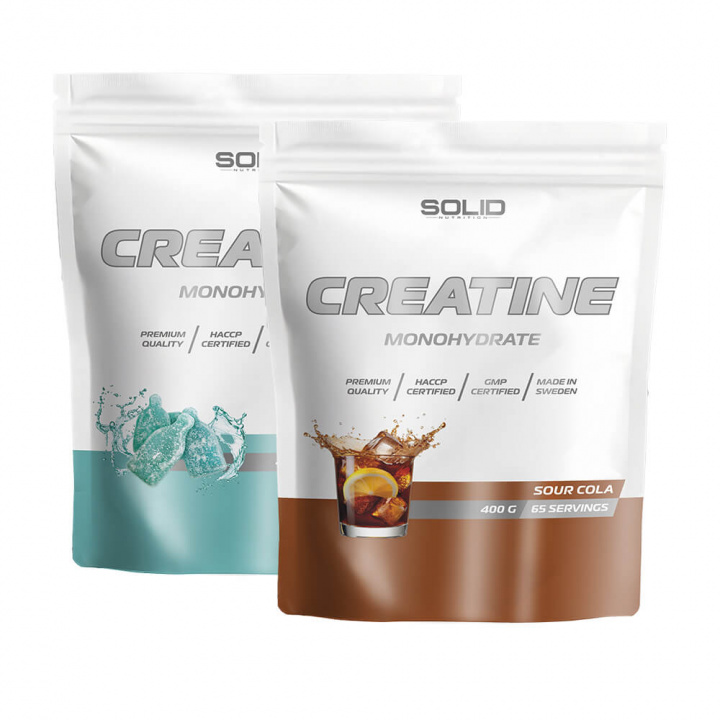 2 x SOLID Nutrition Creatine Monohydrate, 400 g i gruppen Kosttilskud & Fødevarer / Kreatin / Kreatinmonohydrat hos Tillskottsbolaget (SOLID5333)