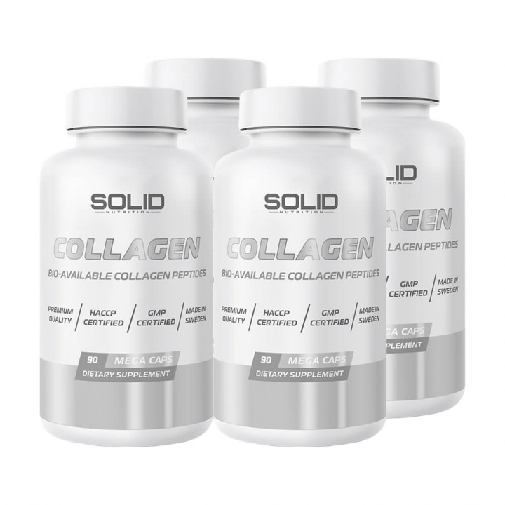 4 x SOLID Nutrition Collagen, 150 mega caps i gruppen Kosttilskud & Fødevarer / Ledesundhed / Kollagen hos Tillskottsbolaget (SOLID552332)