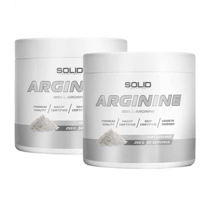 2 x SOLID Nutrition Arginine, 250 g i gruppen Kosttilskud & Fødevarer / Aminosyrer / Arginin hos Tillskottsbolaget (SOLID56333)