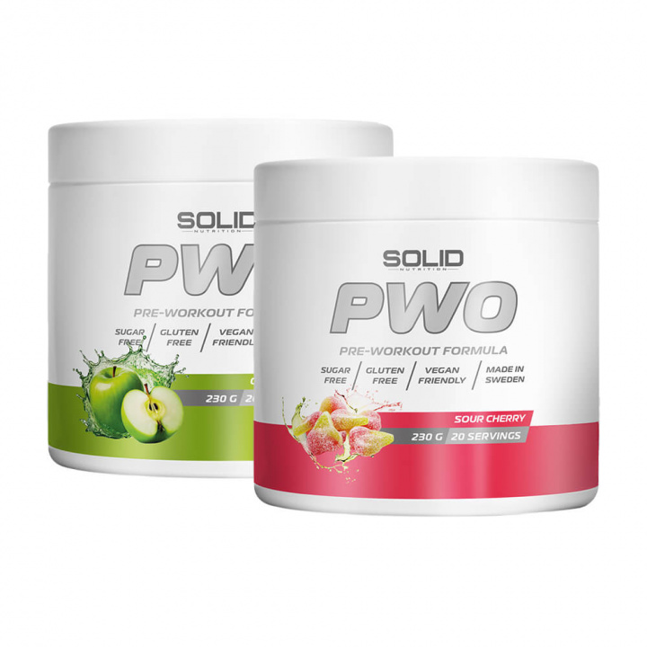 2 x SOLID Nutrition PWO, 230 g i gruppen Kosttilskud & Fødevarer / Præstationsforbedringer / Pre-Workout / PWO hos Tillskottsbolaget (SOLID584)