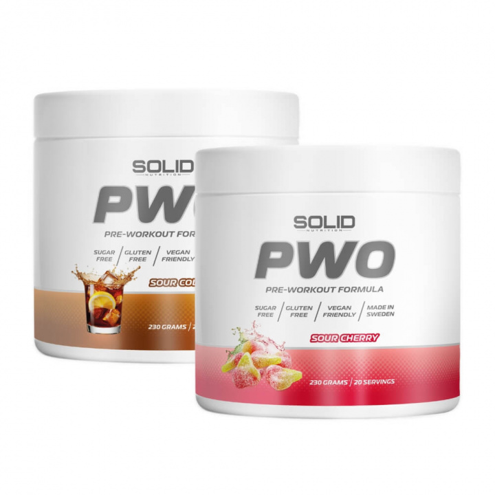 2 x SOLID Nutrition PWO, 230 g i gruppen Kosttilskud & Fødevarer / Præstationsforbedringer / Pre-Workout / PWO hos Tillskottsbolaget (SOLID584)