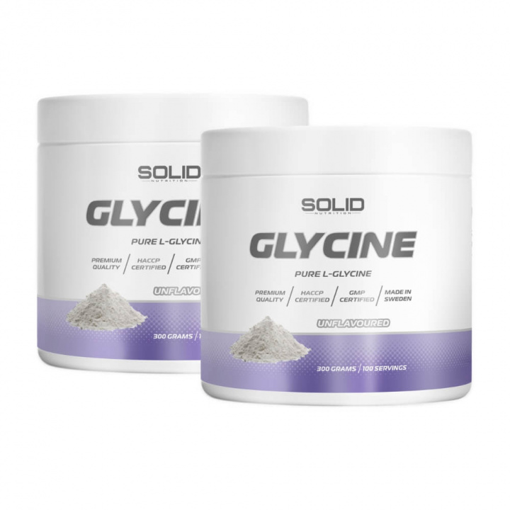 2 x SOLID Nutrition Glycine, 300 g i gruppen Kosttilskud & Fødevarer / Sundhedskost / Søvn hos Tillskottsbolaget (SOLID5897)